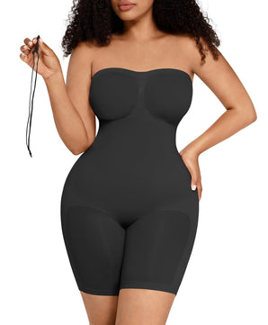 Strapless Mid-Thigh Tummy Control Bodysuit