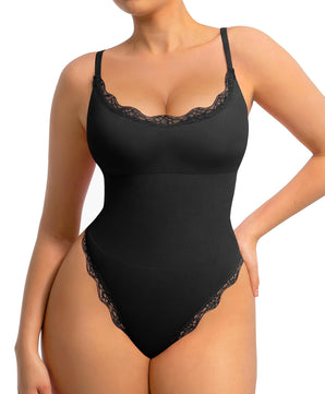 Lace Thong Tummy Control Bodysuit