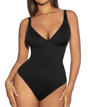 Deep V Neck Thong Bodysuit